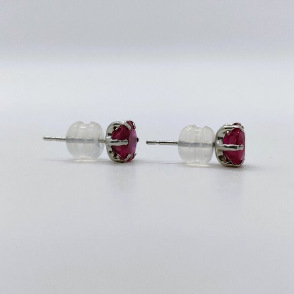 SAVANNAH - Oval Ruby 950 Platinum Stud Earrings | Lily  Jewelry Pierced Earring Ruby 2ct Platinum 4744499